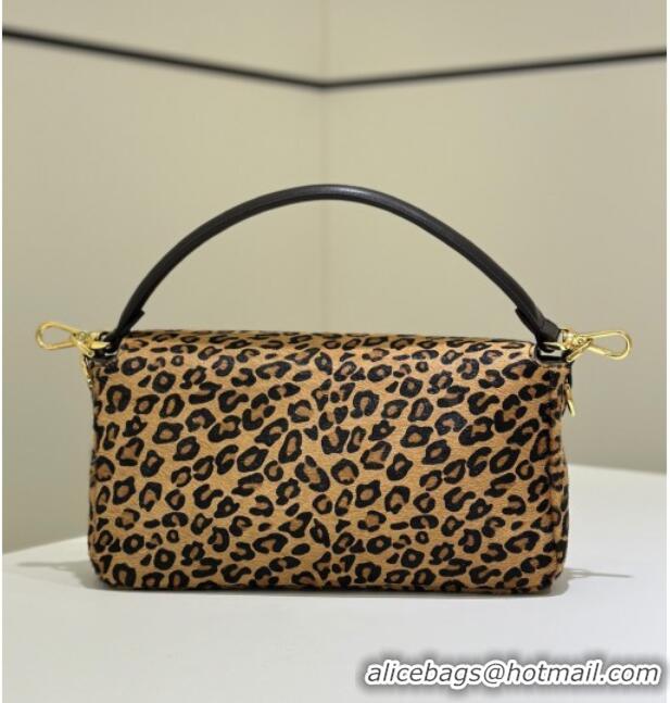 Affordable Price Fendi Baguette Medium Bag in Leopard Printed Mohair 8691M 2025