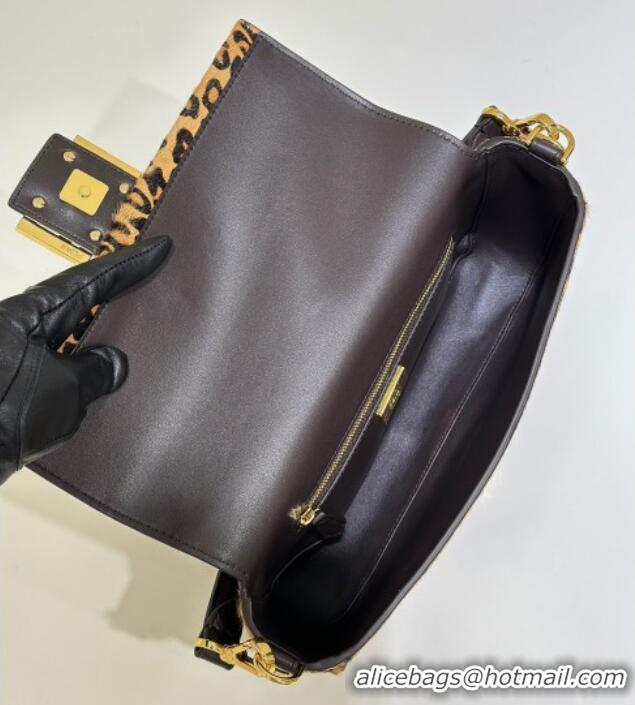 Affordable Price Fendi Baguette Medium Bag in Leopard Printed Mohair 8691M 2025