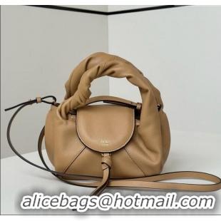 Top Design Fendi Spy Mini Bag in Leather 80888 Beige 2025