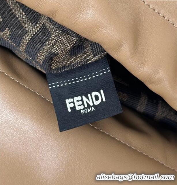 Grade Quality Fendi Backpack Bag in Leather 8689 Beige 2025