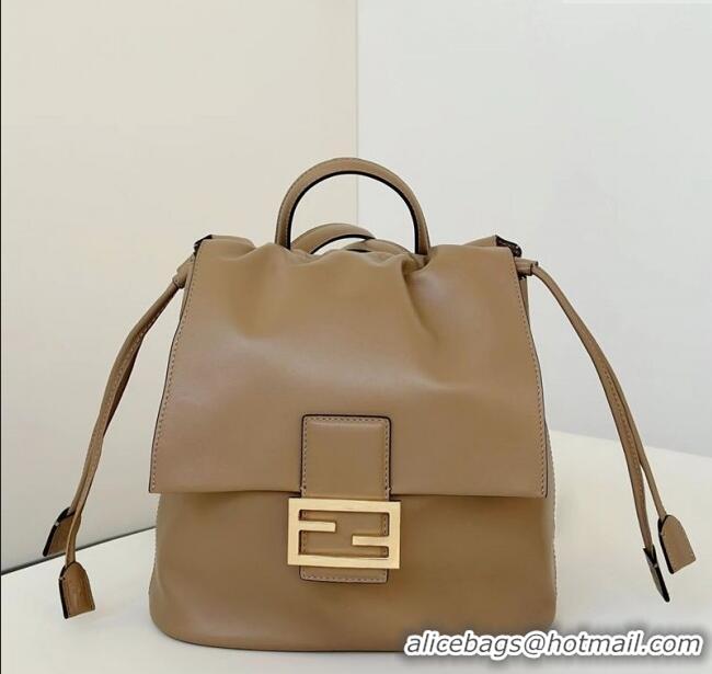 Grade Quality Fendi Backpack Bag in Leather 8689 Beige 2025
