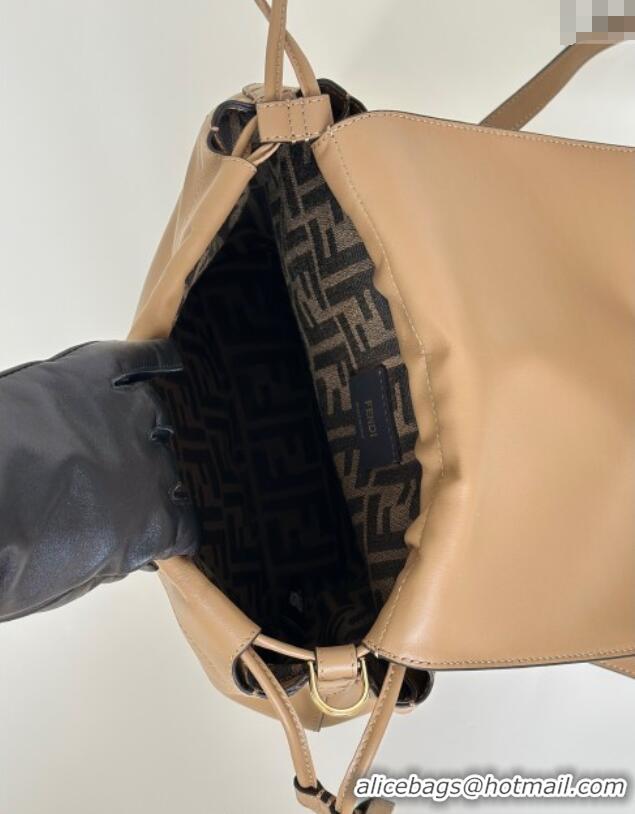 Grade Quality Fendi Backpack Bag in Leather 8689 Beige 2025