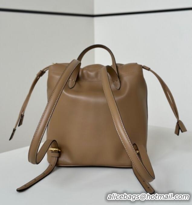 Grade Quality Fendi Backpack Bag in Leather 8689 Beige 2025