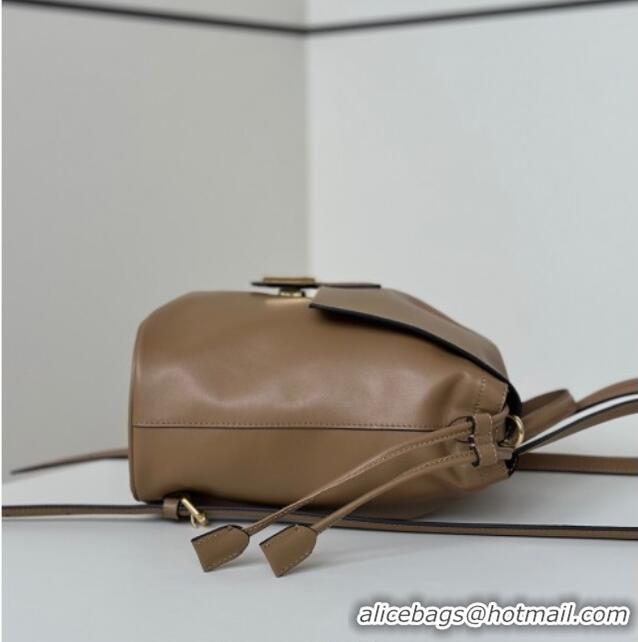 Grade Quality Fendi Backpack Bag in Leather 8689 Beige 2025