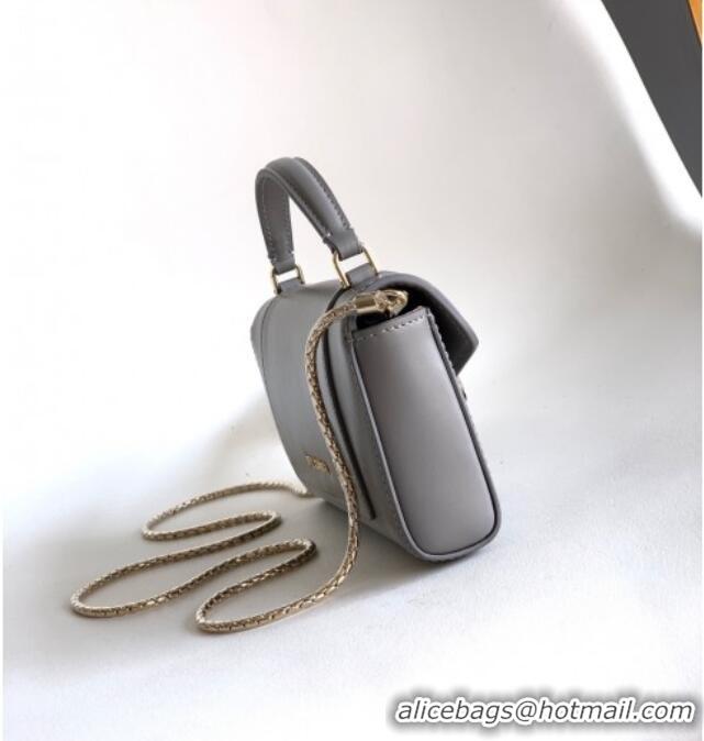 Discount Bvlgari Serpenti Serpenti Forever Phone Case in Calfskin Leather 294894 Grey 2025