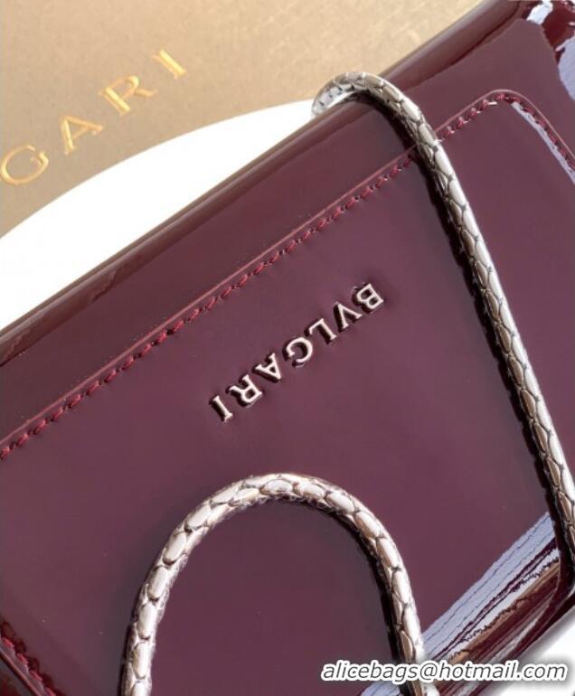 Best Grade Bvlgari Serpenti Serpenti Forever Phone Case in Calfskin Leather 294894 Burgundy 2025