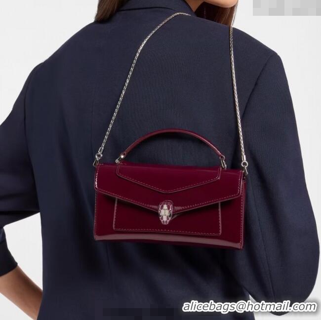 Best Grade Bvlgari Serpenti Serpenti Forever Phone Case in Calfskin Leather 294894 Burgundy 2025