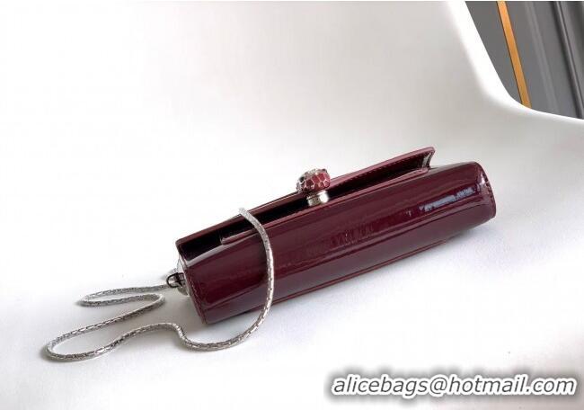 Best Grade Bvlgari Serpenti Serpenti Forever Phone Case in Calfskin Leather 294894 Burgundy 2025