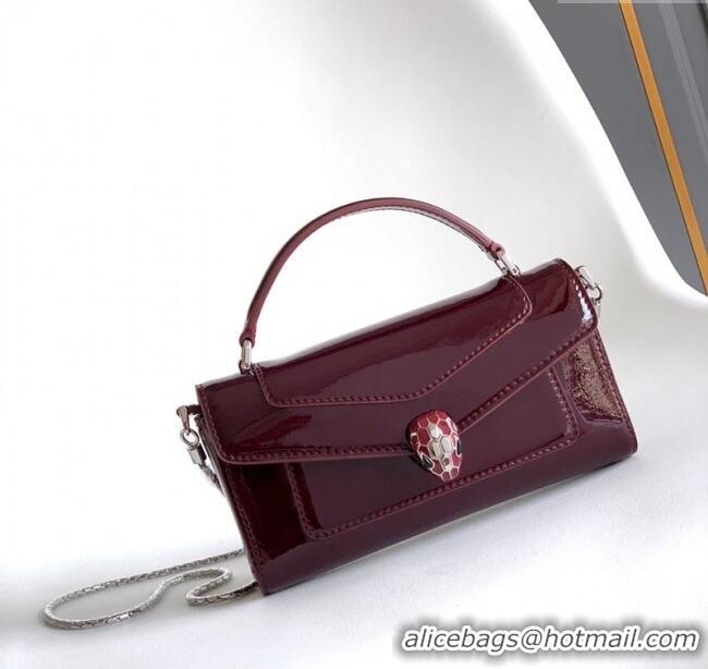 Best Grade Bvlgari Serpenti Serpenti Forever Phone Case in Calfskin Leather 294894 Burgundy 2025