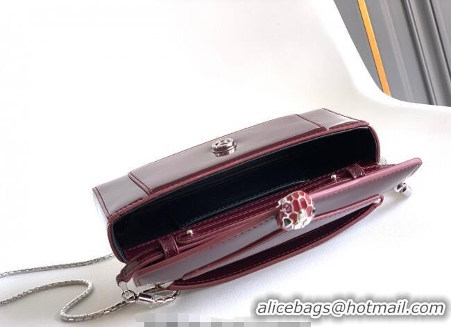 Best Grade Bvlgari Serpenti Serpenti Forever Phone Case in Calfskin Leather 294894 Burgundy 2025