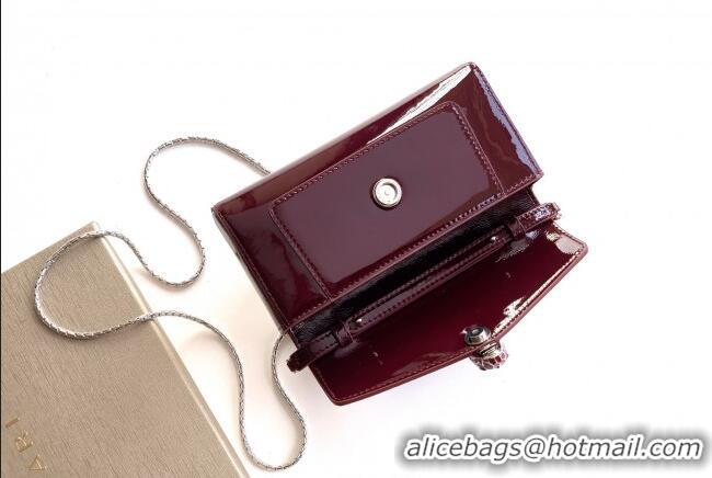 Best Grade Bvlgari Serpenti Serpenti Forever Phone Case in Calfskin Leather 294894 Burgundy 2025