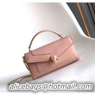 Super Quality Bvlgari Serpenti Serpenti Forever Phone Case in Calfskin Leather 294894 Light Pink 2025