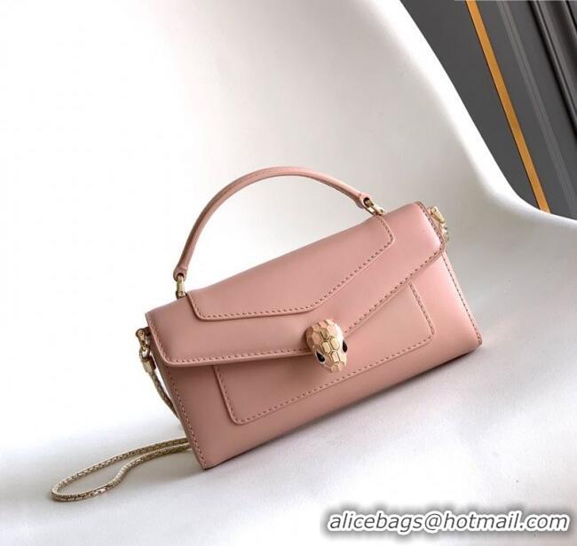 Super Quality Bvlgari Serpenti Serpenti Forever Phone Case in Calfskin Leather 294894 Light Pink 2025
