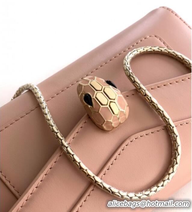 Super Quality Bvlgari Serpenti Serpenti Forever Phone Case in Calfskin Leather 294894 Light Pink 2025