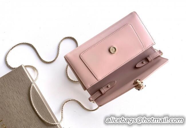 Super Quality Bvlgari Serpenti Serpenti Forever Phone Case in Calfskin Leather 294894 Light Pink 2025