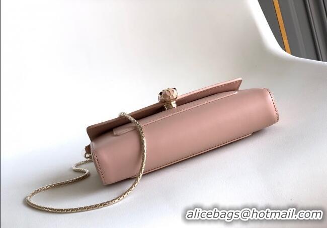 Super Quality Bvlgari Serpenti Serpenti Forever Phone Case in Calfskin Leather 294894 Light Pink 2025
