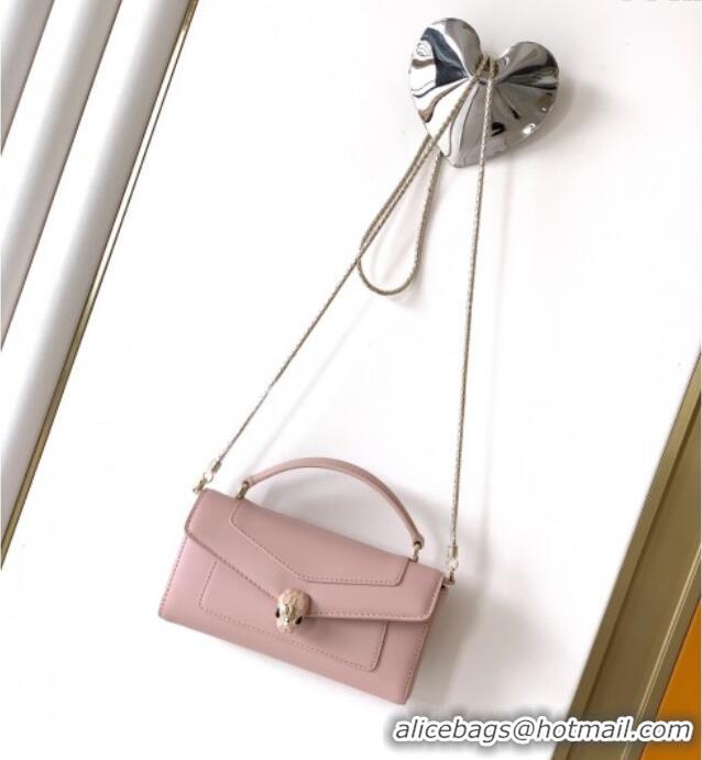 Super Quality Bvlgari Serpenti Serpenti Forever Phone Case in Calfskin Leather 294894 Light Pink 2025