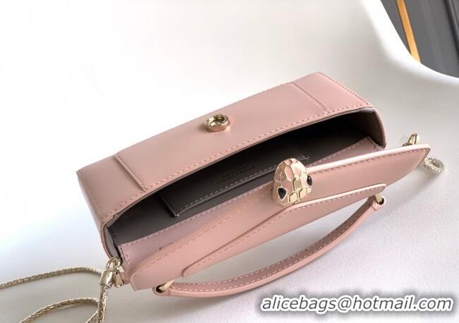 Super Quality Bvlgari Serpenti Serpenti Forever Phone Case in Calfskin Leather 294894 Light Pink 2025