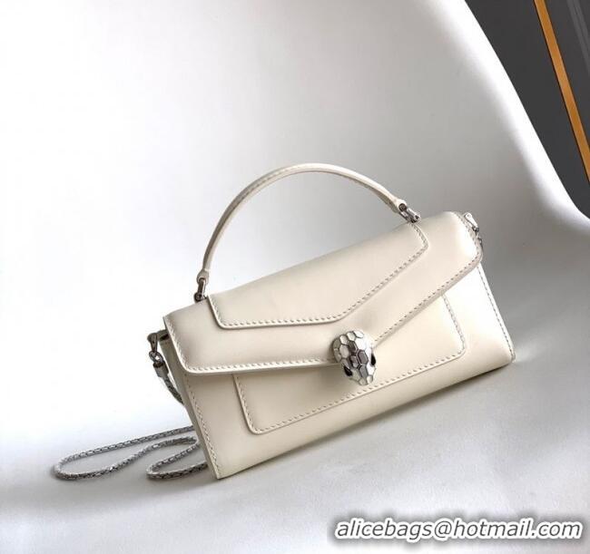 Most Popular Bvlgari Serpenti Serpenti Forever Phone Case in Calfskin Leather 294894 White 2025