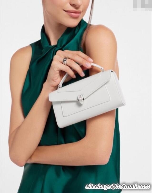 Most Popular Bvlgari Serpenti Serpenti Forever Phone Case in Calfskin Leather 294894 White 2025