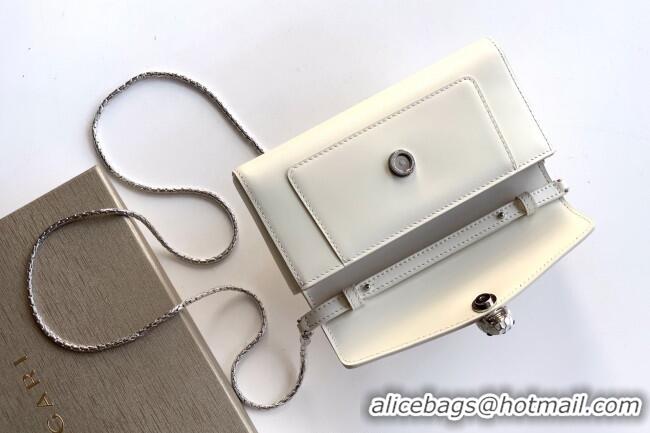 Most Popular Bvlgari Serpenti Serpenti Forever Phone Case in Calfskin Leather 294894 White 2025