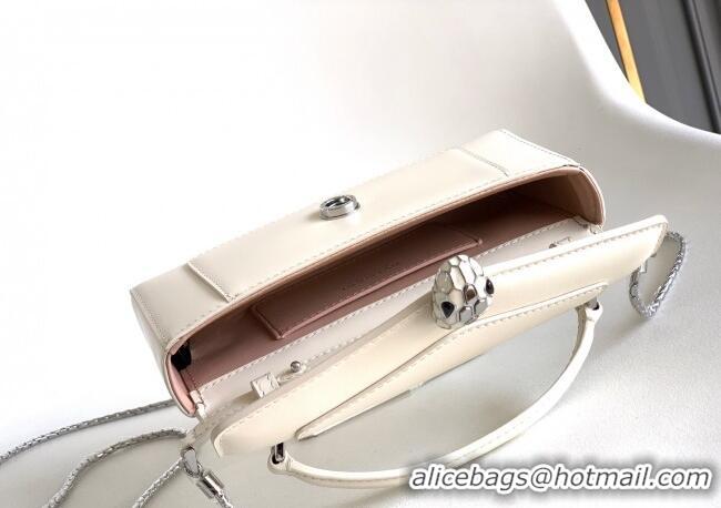 Most Popular Bvlgari Serpenti Serpenti Forever Phone Case in Calfskin Leather 294894 White 2025