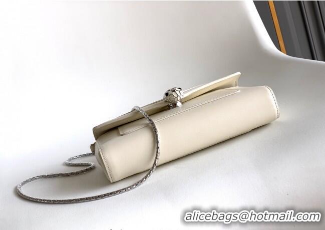 Most Popular Bvlgari Serpenti Serpenti Forever Phone Case in Calfskin Leather 294894 White 2025