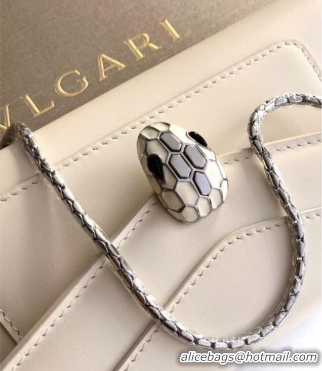 Most Popular Bvlgari Serpenti Serpenti Forever Phone Case in Calfskin Leather 294894 White 2025