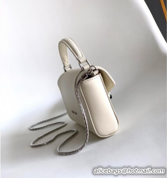 Most Popular Bvlgari Serpenti Serpenti Forever Phone Case in Calfskin Leather 294894 White 2025