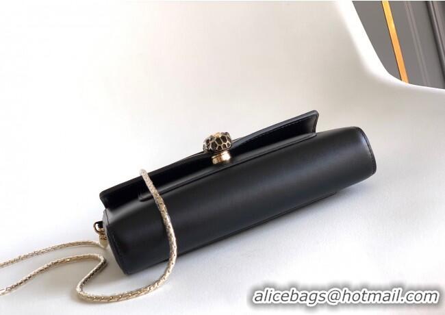 Well Crafted Bvlgari Serpenti Serpenti Forever Phone Case in Calfskin Leather 294894 Black 2025