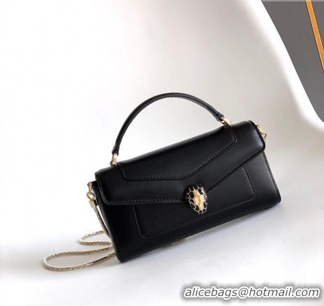 Well Crafted Bvlgari Serpenti Serpenti Forever Phone Case in Calfskin Leather 294894 Black 2025