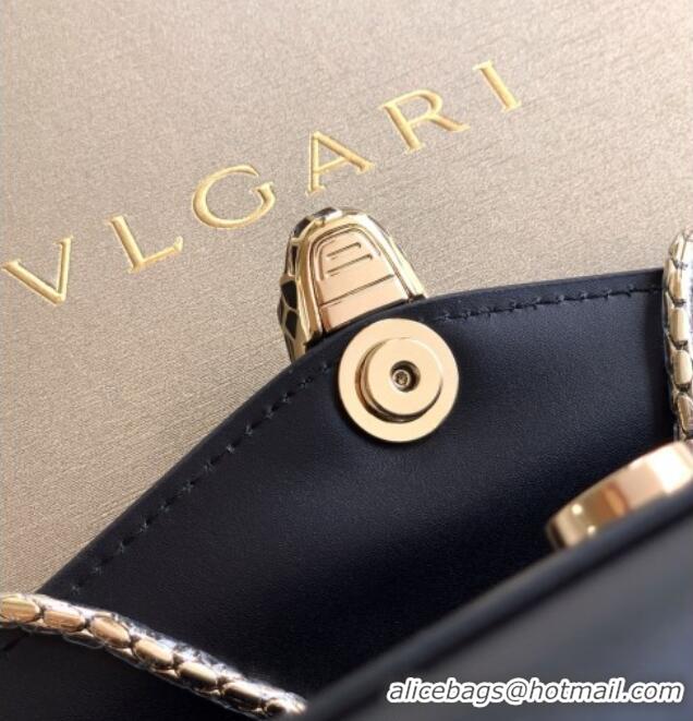 Well Crafted Bvlgari Serpenti Serpenti Forever Phone Case in Calfskin Leather 294894 Black 2025