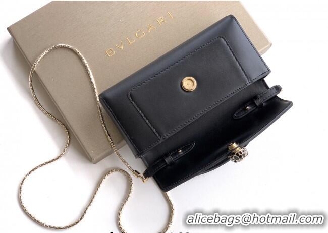 Well Crafted Bvlgari Serpenti Serpenti Forever Phone Case in Calfskin Leather 294894 Black 2025
