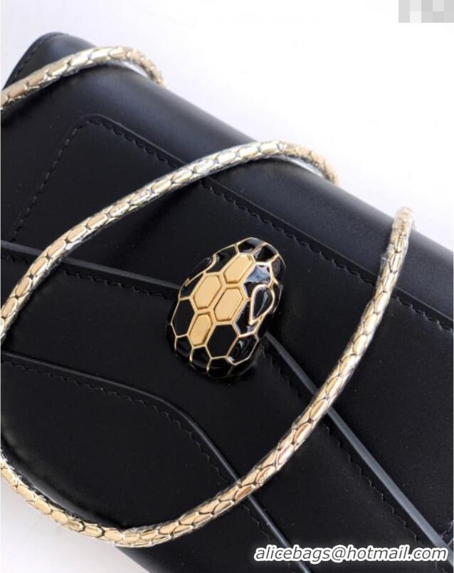 Well Crafted Bvlgari Serpenti Serpenti Forever Phone Case in Calfskin Leather 294894 Black 2025