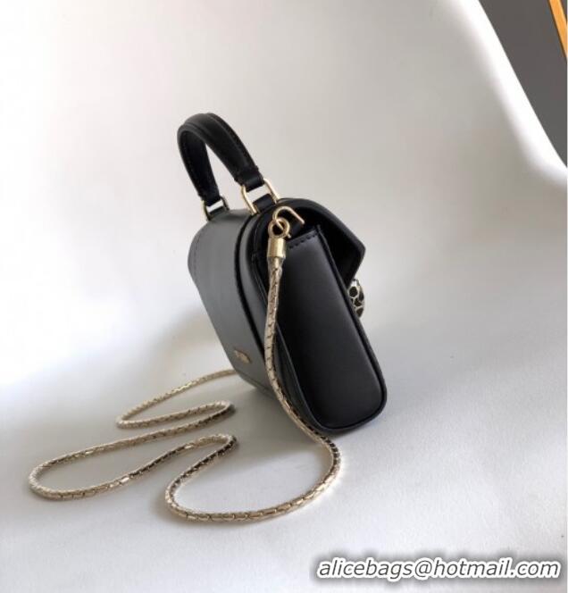 Well Crafted Bvlgari Serpenti Serpenti Forever Phone Case in Calfskin Leather 294894 Black 2025