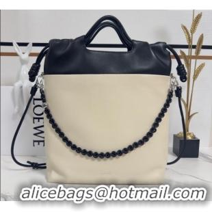 Market Sells Loewe Flamenco Purse Tote Bag in Mellow Nappa Lambskin Leather 012551 Light Ghost/Black 2025