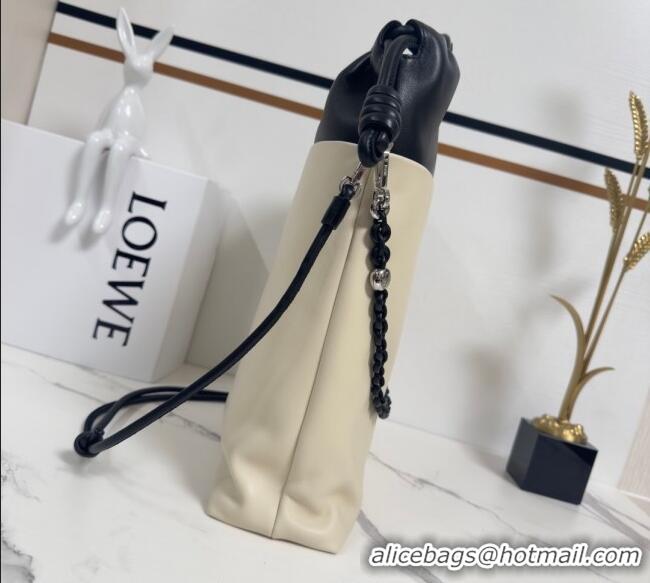 Market Sells Loewe Flamenco Purse Tote Bag in Mellow Nappa Lambskin Leather 012551 Light Ghost/Black 2025