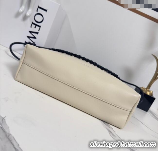 Market Sells Loewe Flamenco Purse Tote Bag in Mellow Nappa Lambskin Leather 012551 Light Ghost/Black 2025