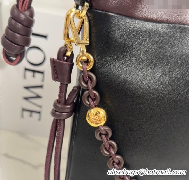 Best Grade Loewe Flamenco Purse Tote Bag in Mellow Nappa Lambskin Leather 012551 Black/Dark Chestnut 2025