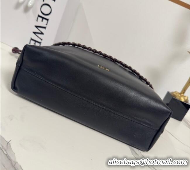 Best Grade Loewe Flamenco Purse Tote Bag in Mellow Nappa Lambskin Leather 012551 Black/Dark Chestnut 2025