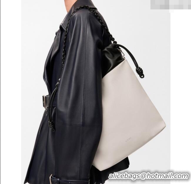 Best Grade Loewe Flamenco Purse Tote Bag in Mellow Nappa Lambskin Leather 012551 Black/Dark Chestnut 2025