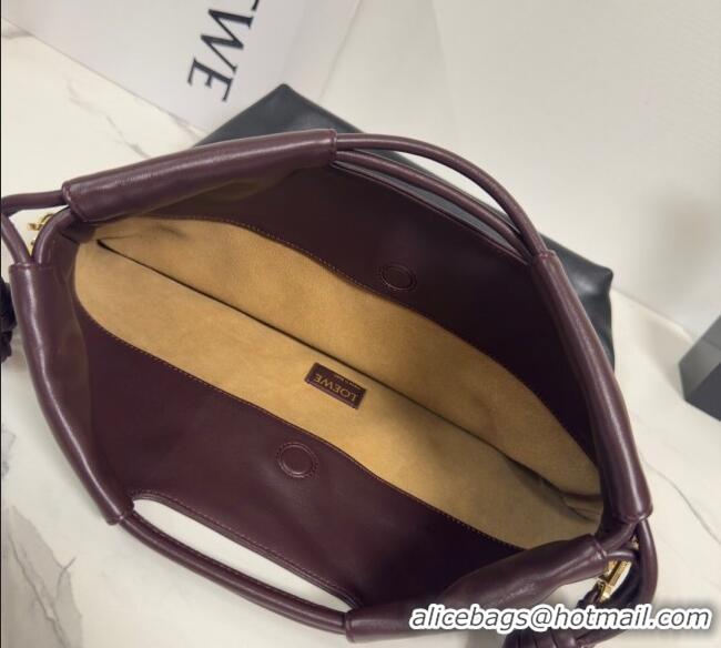 Best Grade Loewe Flamenco Purse Tote Bag in Mellow Nappa Lambskin Leather 012551 Black/Dark Chestnut 2025