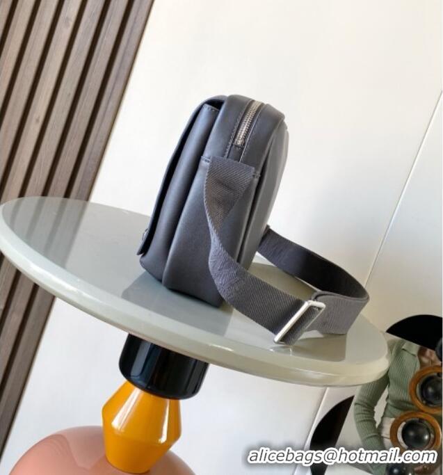 Modern Classic Loewe Medium Pebble messenger bag in smooth calfskin 9094 Grey 2025