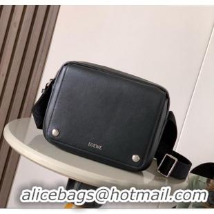 Well Crafted Loewe Medium Pebble messenger bag in smooth calfskin 9094 Black 2025