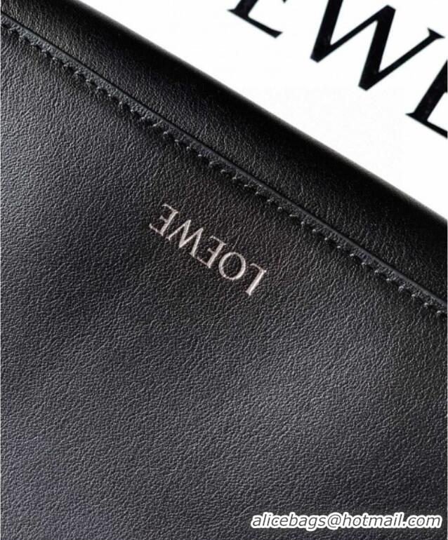 Well Crafted Loewe Medium Pebble messenger bag in smooth calfskin 9094 Black 2025