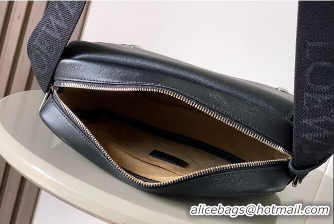 Well Crafted Loewe Medium Pebble messenger bag in smooth calfskin 9094 Black 2025