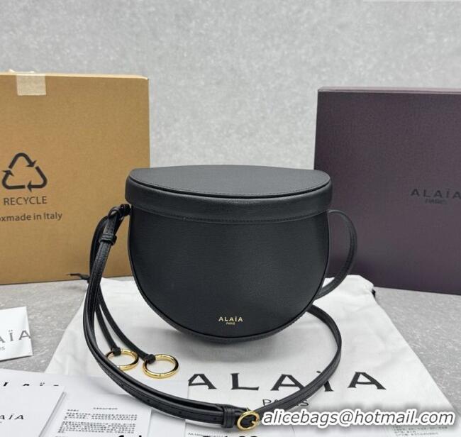 New Design Alaia Hip Belt Bag in Calfskin Leather 4495 Black 2025