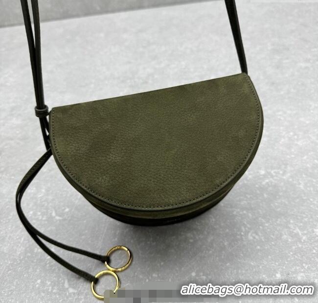 Top Grade Alaia Hip Belt Bag in Nubuck Leather 4495 Green 2025