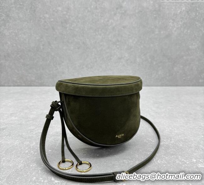 Top Grade Alaia Hip Belt Bag in Nubuck Leather 4495 Green 2025