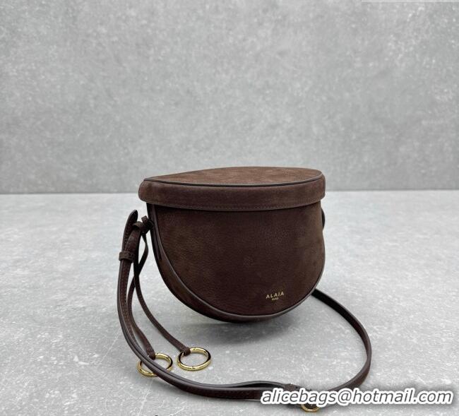 Luxury Discount Alaia Hip Belt Bag in Nubuck Leather 4495 Brown 2025